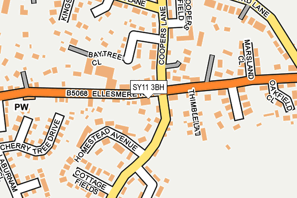 SY11 3BH map - OS OpenMap – Local (Ordnance Survey) SY11 3BH map - OS OpenMap – Local (Ordnance Survey)