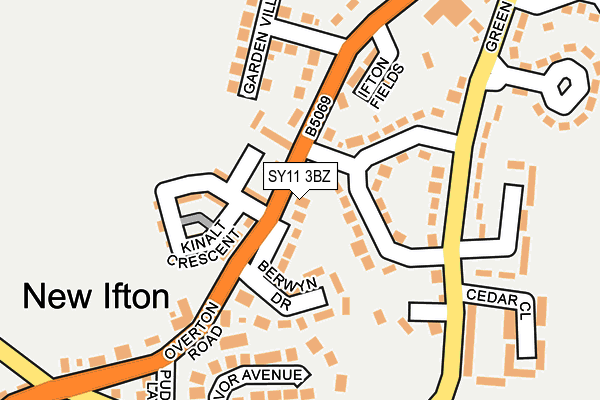 SY11 3BZ map - OS OpenMap – Local (Ordnance Survey) SY11 3BZ map - OS OpenMap – Local (Ordnance Survey)