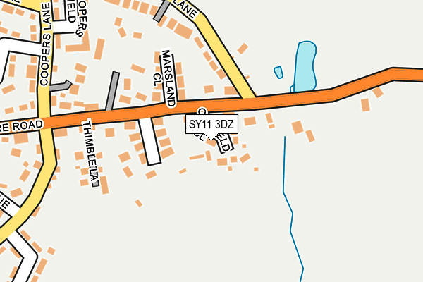 SY11 3DZ map - OS OpenMap – Local (Ordnance Survey) SY11 3DZ map - OS OpenMap – Local (Ordnance Survey)