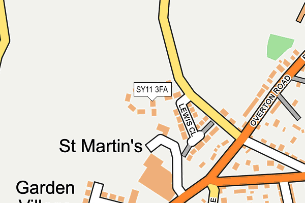SY11 3FA map - OS OpenMap – Local (Ordnance Survey) SY11 3FA map - OS OpenMap – Local (Ordnance Survey)
