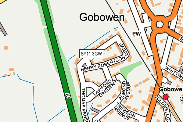 SY11 3GW map - OS OpenMap – Local (Ordnance Survey) SY11 3GW map - OS OpenMap – Local (Ordnance Survey)
