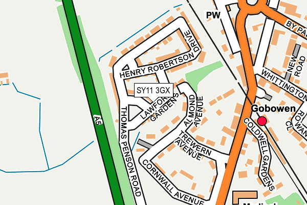 SY11 3GX map - OS OpenMap – Local (Ordnance Survey) SY11 3GX map - OS OpenMap – Local (Ordnance Survey)