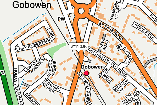 SY11 3JR map - OS OpenMap – Local (Ordnance Survey) SY11 3JR map - OS OpenMap – Local (Ordnance Survey)