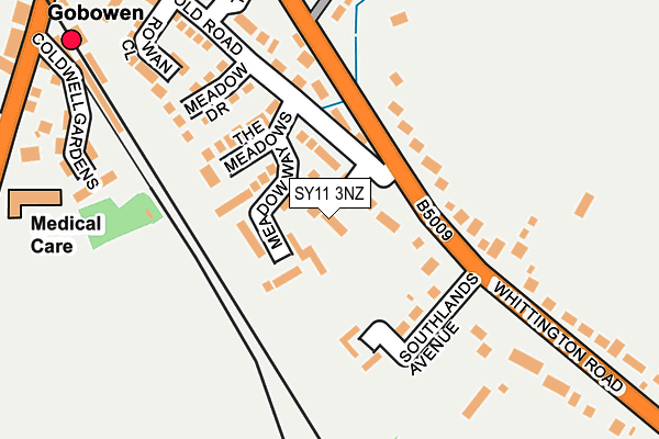 SY11 3NZ map - OS OpenMap – Local (Ordnance Survey) SY11 3NZ map - OS OpenMap – Local (Ordnance Survey)