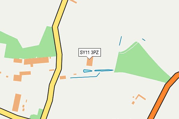 SY11 3PZ map - OS OpenMap – Local (Ordnance Survey) SY11 3PZ map - OS OpenMap – Local (Ordnance Survey)