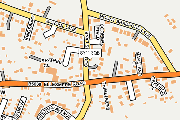 SY11 3QB map - OS OpenMap – Local (Ordnance Survey) SY11 3QB map - OS OpenMap – Local (Ordnance Survey)