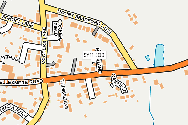 SY11 3QD map - OS OpenMap – Local (Ordnance Survey) SY11 3QD map - OS OpenMap – Local (Ordnance Survey)