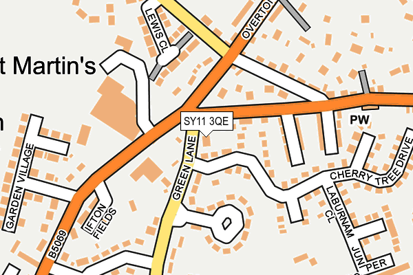 SY11 3QE map - OS OpenMap – Local (Ordnance Survey) SY11 3QE map - OS OpenMap – Local (Ordnance Survey)