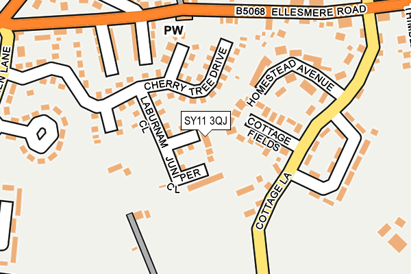 SY11 3QJ map - OS OpenMap – Local (Ordnance Survey) SY11 3QJ map - OS OpenMap – Local (Ordnance Survey)