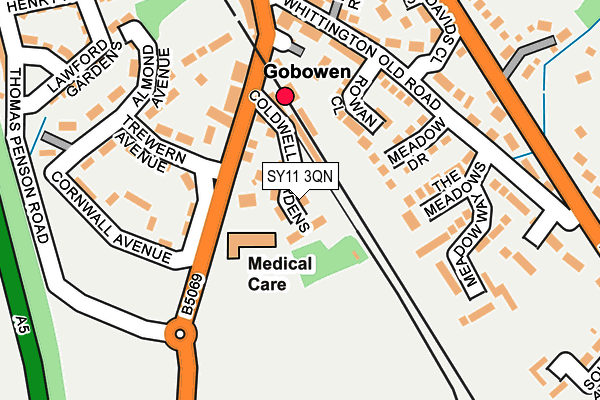 SY11 3QN map - OS OpenMap – Local (Ordnance Survey) SY11 3QN map - OS OpenMap – Local (Ordnance Survey)