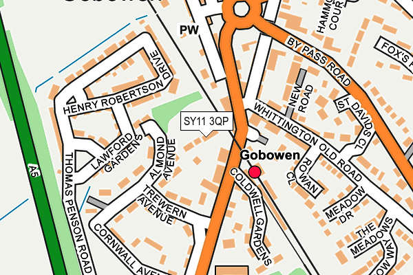 SY11 3QP map - OS OpenMap – Local (Ordnance Survey) SY11 3QP map - OS OpenMap – Local (Ordnance Survey)