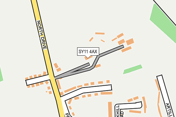 SY11 4AX map - OS OpenMap – Local (Ordnance Survey) SY11 4AX map - OS OpenMap – Local (Ordnance Survey)