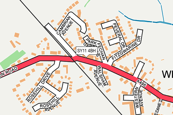 SY11 4BH map - OS OpenMap – Local (Ordnance Survey) SY11 4BH map - OS OpenMap – Local (Ordnance Survey)
