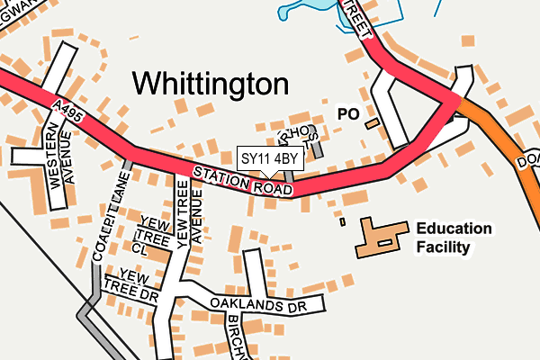 SY11 4BY map - OS OpenMap – Local (Ordnance Survey) SY11 4BY map - OS OpenMap – Local (Ordnance Survey)