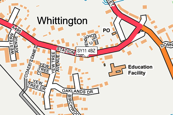 SY11 4BZ map - OS OpenMap – Local (Ordnance Survey) SY11 4BZ map - OS OpenMap – Local (Ordnance Survey)