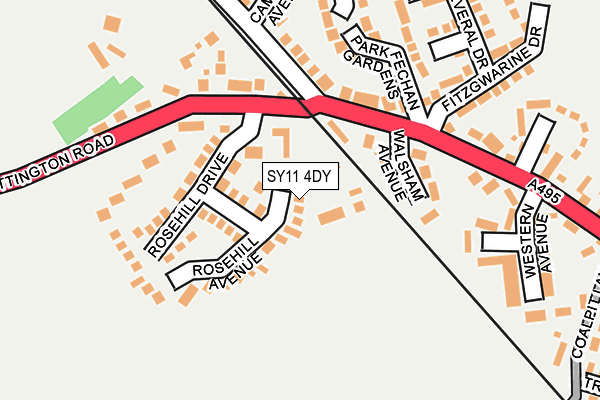 SY11 4DY map - OS OpenMap – Local (Ordnance Survey) SY11 4DY map - OS OpenMap – Local (Ordnance Survey)