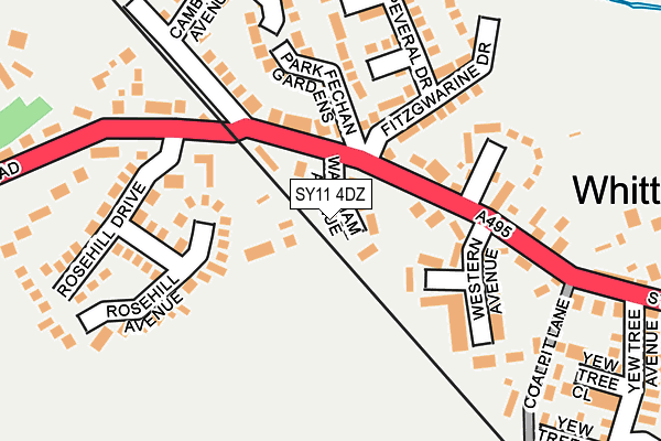 SY11 4DZ map - OS OpenMap – Local (Ordnance Survey) SY11 4DZ map - OS OpenMap – Local (Ordnance Survey)
