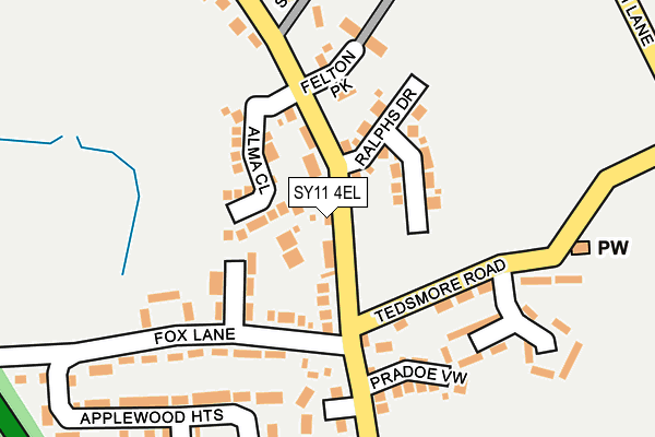 SY11 4EL map - OS OpenMap – Local (Ordnance Survey) SY11 4EL map - OS OpenMap – Local (Ordnance Survey)