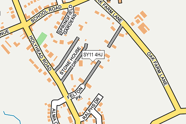 SY11 4HJ map - OS OpenMap – Local (Ordnance Survey) SY11 4HJ map - OS OpenMap – Local (Ordnance Survey)