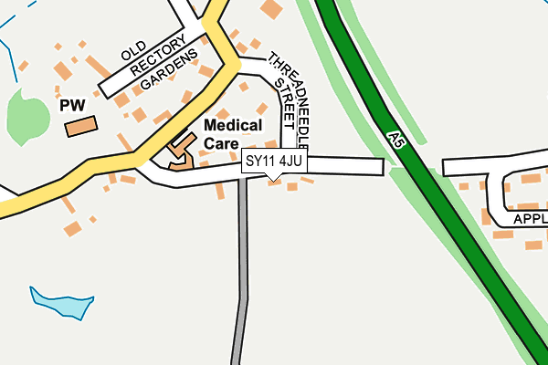 SY11 4JU map - OS OpenMap – Local (Ordnance Survey) SY11 4JU map - OS OpenMap – Local (Ordnance Survey)