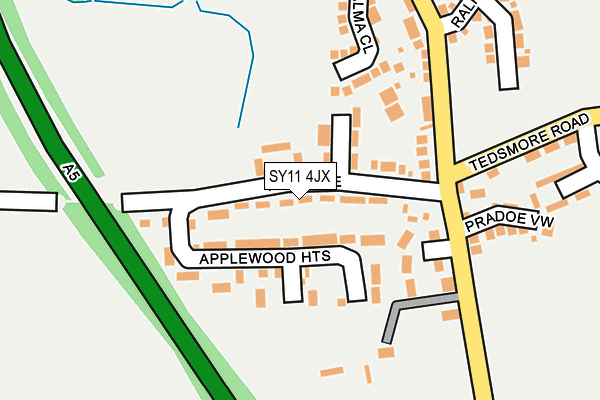 SY11 4JX map - OS OpenMap – Local (Ordnance Survey) SY11 4JX map - OS OpenMap – Local (Ordnance Survey)