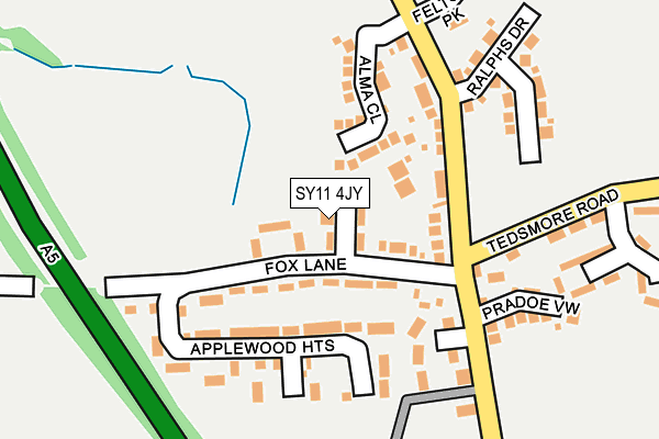 SY11 4JY map - OS OpenMap – Local (Ordnance Survey) SY11 4JY map - OS OpenMap – Local (Ordnance Survey)