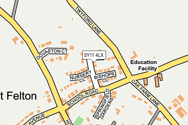 SY11 4LX map - OS OpenMap – Local (Ordnance Survey) SY11 4LX map - OS OpenMap – Local (Ordnance Survey)