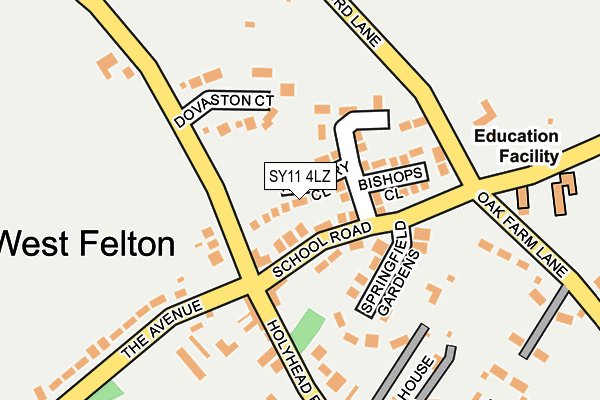 SY11 4LZ map - OS OpenMap – Local (Ordnance Survey) SY11 4LZ map - OS OpenMap – Local (Ordnance Survey)