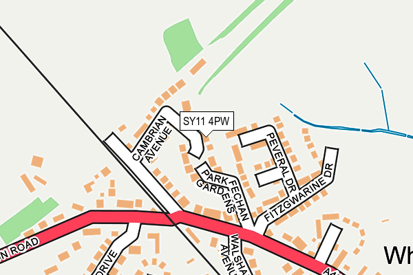 SY11 4PW map - OS OpenMap – Local (Ordnance Survey) SY11 4PW map - OS OpenMap – Local (Ordnance Survey)
