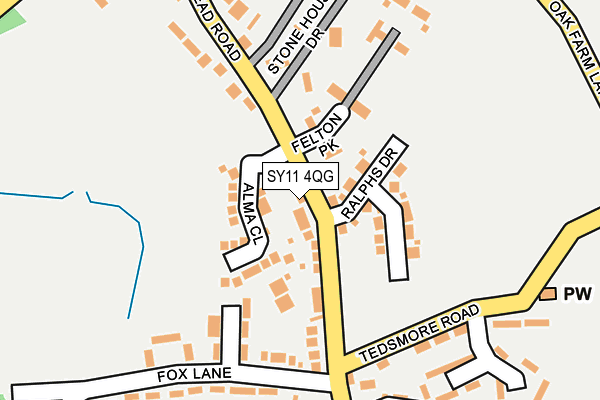 SY11 4QG map - OS OpenMap – Local (Ordnance Survey) SY11 4QG map - OS OpenMap – Local (Ordnance Survey)
