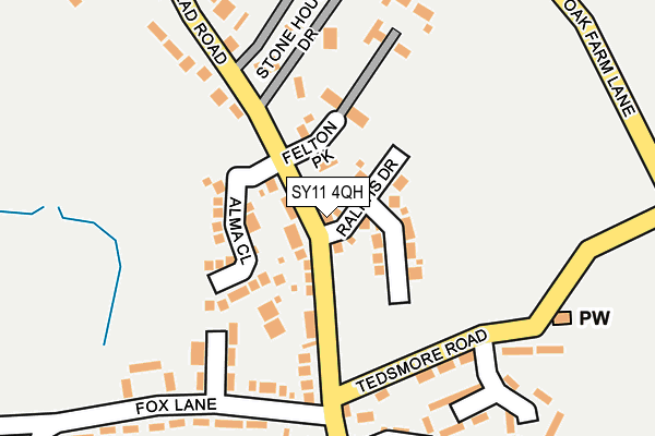 SY11 4QH map - OS OpenMap – Local (Ordnance Survey) SY11 4QH map - OS OpenMap – Local (Ordnance Survey)