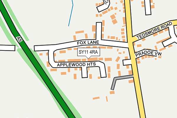 SY11 4RA map - OS OpenMap – Local (Ordnance Survey) SY11 4RA map - OS OpenMap – Local (Ordnance Survey)