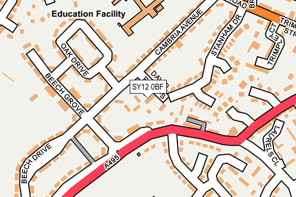SY12 0BF map - OS OpenMap – Local (Ordnance Survey) SY12 0BF map - OS OpenMap – Local (Ordnance Survey)