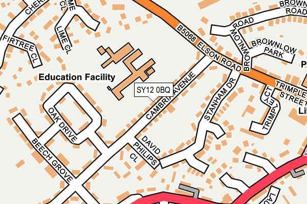 SY12 0BQ map - OS OpenMap – Local (Ordnance Survey)