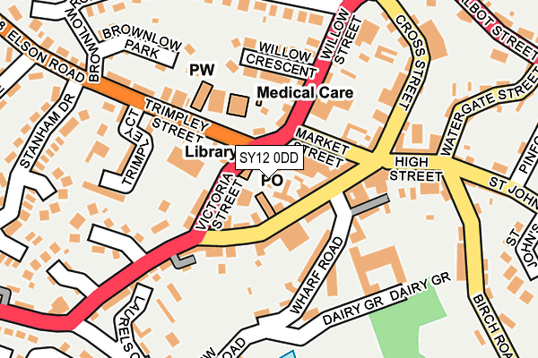 SY12 0DD map - OS OpenMap – Local (Ordnance Survey) SY12 0DD map - OS OpenMap – Local (Ordnance Survey)