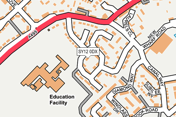 SY12 0DX map - OS OpenMap – Local (Ordnance Survey) SY12 0DX map - OS OpenMap – Local (Ordnance Survey)