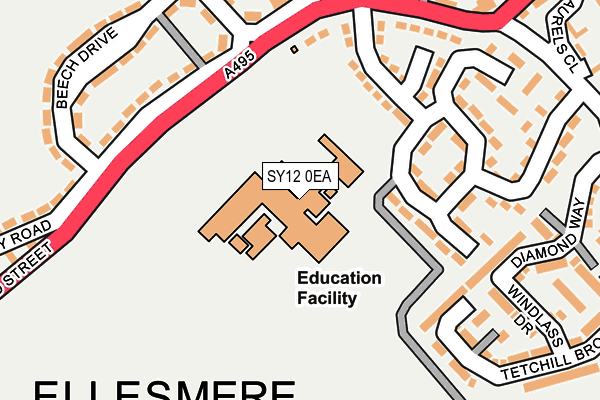SY12 0EA map - OS OpenMap – Local (Ordnance Survey) SY12 0EA map - OS OpenMap – Local (Ordnance Survey)