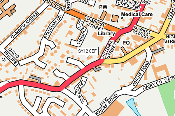 SY12 0EF map - OS OpenMap – Local (Ordnance Survey) SY12 0EF map - OS OpenMap – Local (Ordnance Survey)
