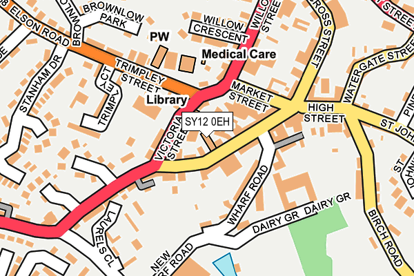 SY12 0EH map - OS OpenMap – Local (Ordnance Survey) SY12 0EH map - OS OpenMap – Local (Ordnance Survey)