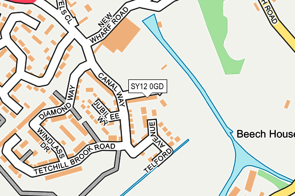SY12 0GD map - OS OpenMap – Local (Ordnance Survey) SY12 0GD map - OS OpenMap – Local (Ordnance Survey)