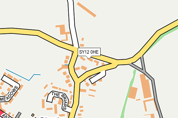 SY12 0HE map - OS OpenMap – Local (Ordnance Survey) SY12 0HE map - OS OpenMap – Local (Ordnance Survey)