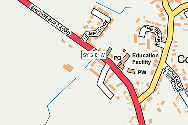 SY12 0HW map - OS OpenMap – Local (Ordnance Survey)