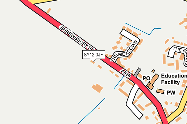 SY12 0JF map - OS OpenMap – Local (Ordnance Survey) SY12 0JF map - OS OpenMap – Local (Ordnance Survey)
