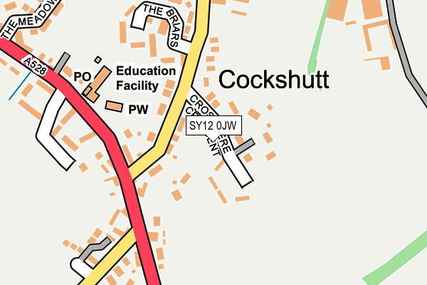 SY12 0JW map - OS OpenMap – Local (Ordnance Survey) SY12 0JW map - OS OpenMap – Local (Ordnance Survey)