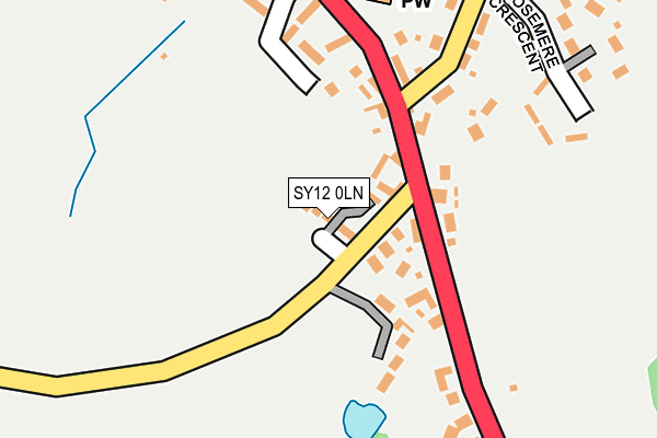 SY12 0LN map - OS OpenMap – Local (Ordnance Survey) SY12 0LN map - OS OpenMap – Local (Ordnance Survey)