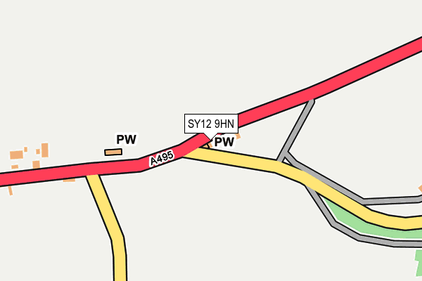 SY12 9HN map - OS OpenMap – Local (Ordnance Survey) SY12 9HN map - OS OpenMap – Local (Ordnance Survey)