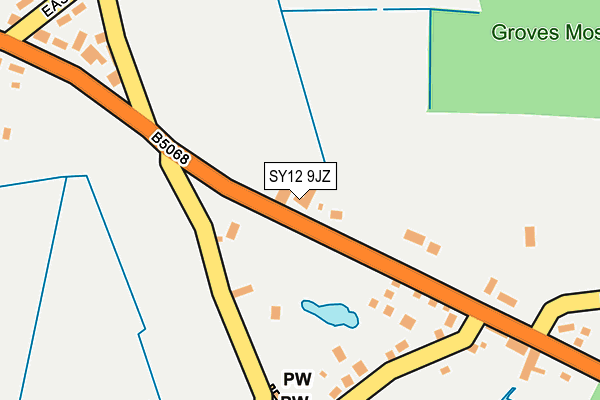 SY12 9JZ map - OS OpenMap – Local (Ordnance Survey) SY12 9JZ map - OS OpenMap – Local (Ordnance Survey)
