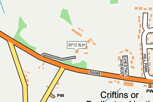 SY12 9LH map - OS OpenMap – Local (Ordnance Survey) SY12 9LH map - OS OpenMap – Local (Ordnance Survey)