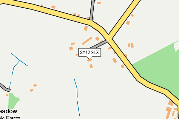 SY12 9LX map - OS OpenMap – Local (Ordnance Survey) SY12 9LX map - OS OpenMap – Local (Ordnance Survey)