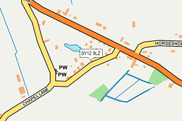 SY12 9LZ map - OS OpenMap – Local (Ordnance Survey) SY12 9LZ map - OS OpenMap – Local (Ordnance Survey)